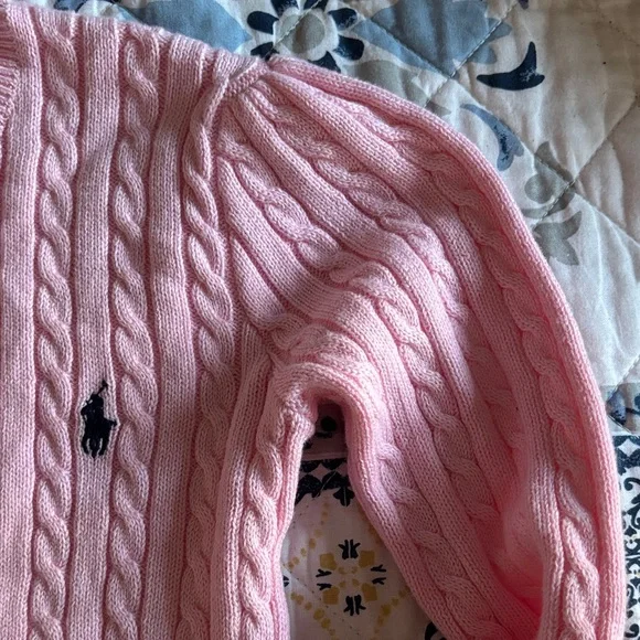 Ralph Lauren Light Pink Cable Knit Sweater Sz5 cotton - Picture 6 of 17